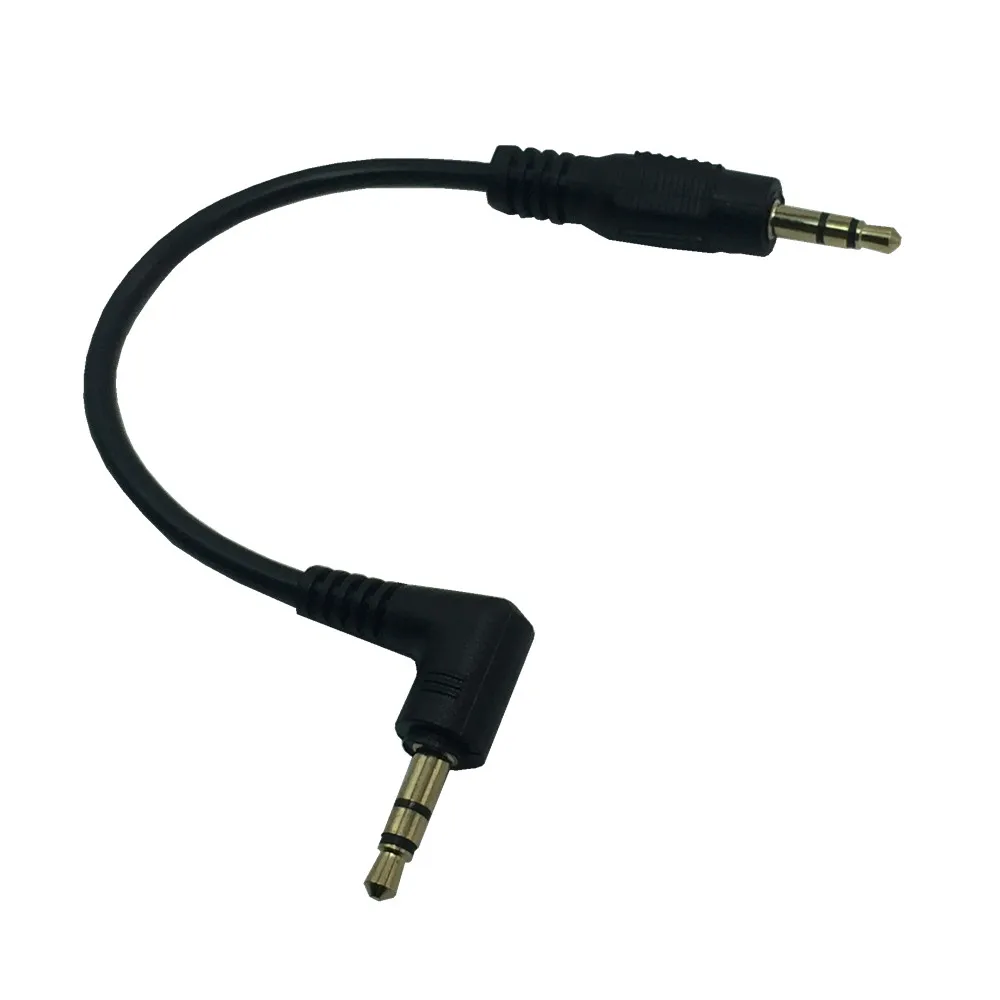 25cm 3.5mm L-shape 90 Degree Male to Male Earphone Extension Cable Audio Adapt for cell phone MP3 in the Car