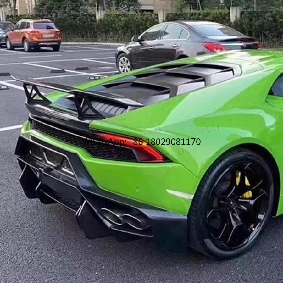 طقم هيكل من Huracan لـ lamborghuracan LP580 LP610 + مصد خلفي أمامي من ألياف الكربون ، مجموعات هيكل الجناح الخلفي