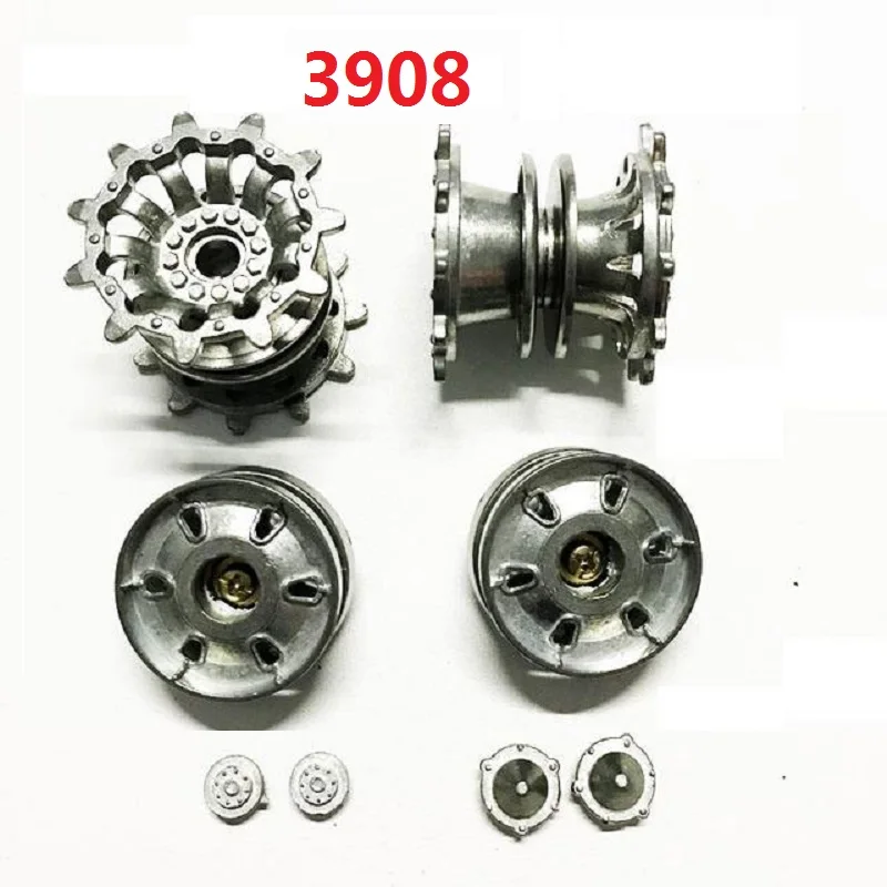 Henglong 3889 3908-1 3918-1 3889-1 German Leopard 2A6 1/16 RC tank upgrade parts metal wheels hub set Metal track