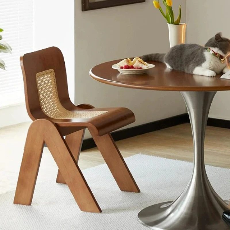 Sillas de comedor minimalistas y elegantes, sillas de comedor de ratán de diseño elegante, muebles de madera para restaurante, Cadeira Jantar