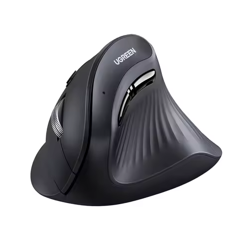 Mouse ergonômico sem fio vertical UGREEN (Bluetooth 5.0+2.4G) com 5 botões, 1000/1600/2000/4000 DPI, prevenção de braço do mouse, mouse vertical compatível com PC/laptop/tablet, preto