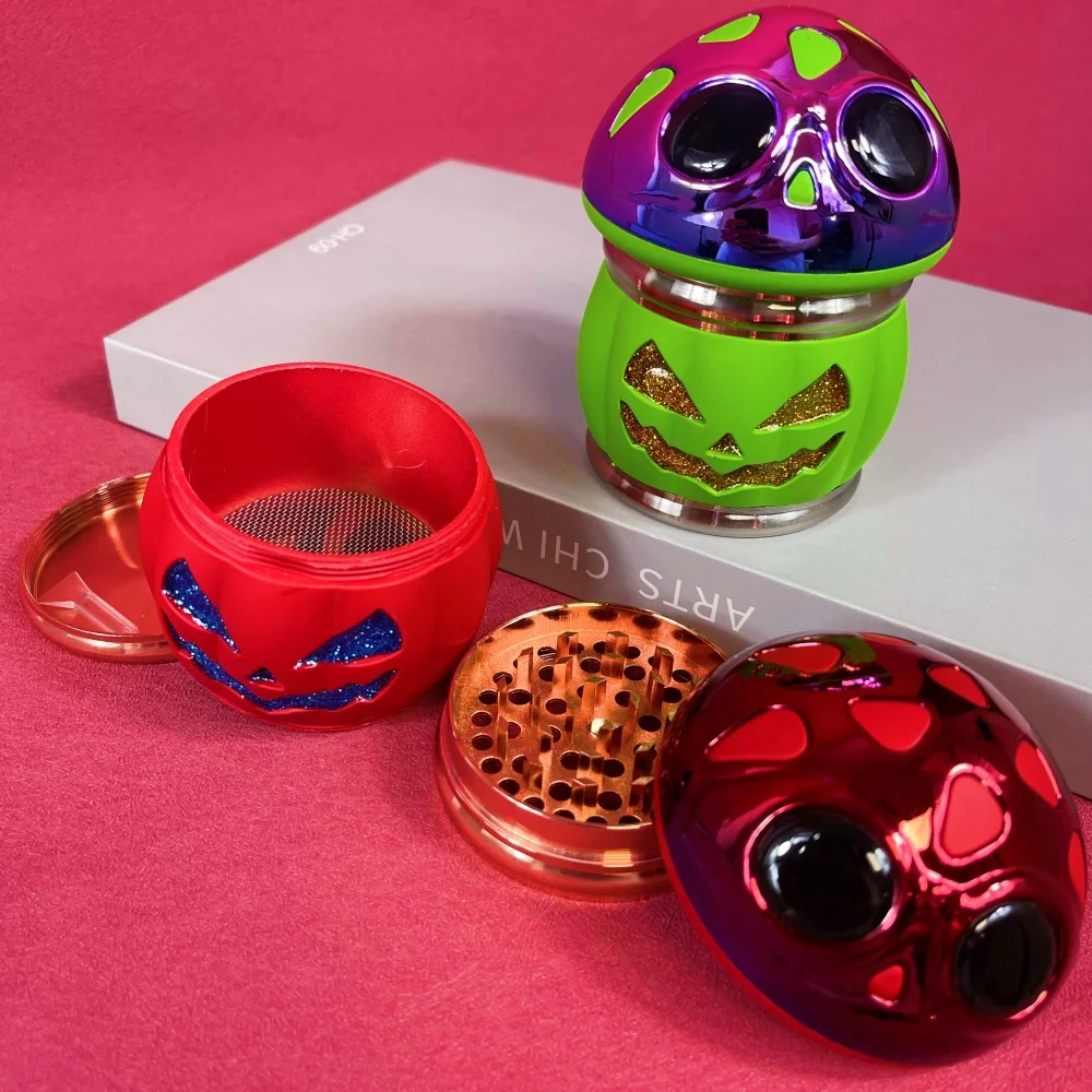 2.8inch Metal Pumpkin Herb Grinder Manual Spice Mill Pepper Vanilla Salt Pestle Tobacco Grass Grinder Cigarette Smoking Tool
