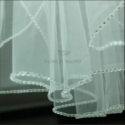 New 1T / Wedding Veils Elbow Length Rhinestone Edge Bridal Veil With Comb Customized