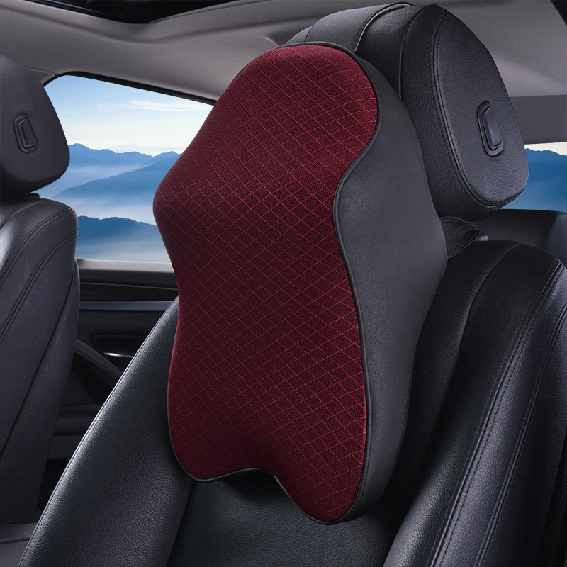 Car Neck Pillow Adjustable Head Restraint 3D Memory Foam Auto Headrest Travel Pillow Neck Support Holder Seat Covers Car Styling