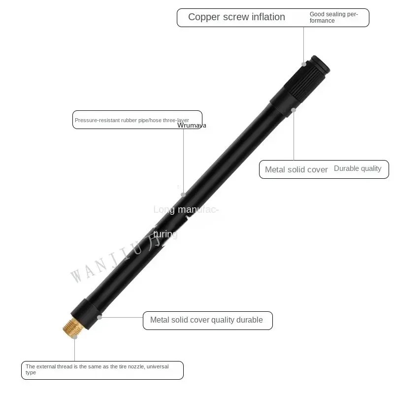 16/30/40/60/80CM16cm Air Rubber Replacement Hose Extension Tube Adapter Inflator Pump Parts For Xiaomi Mijia Inflator Accessory