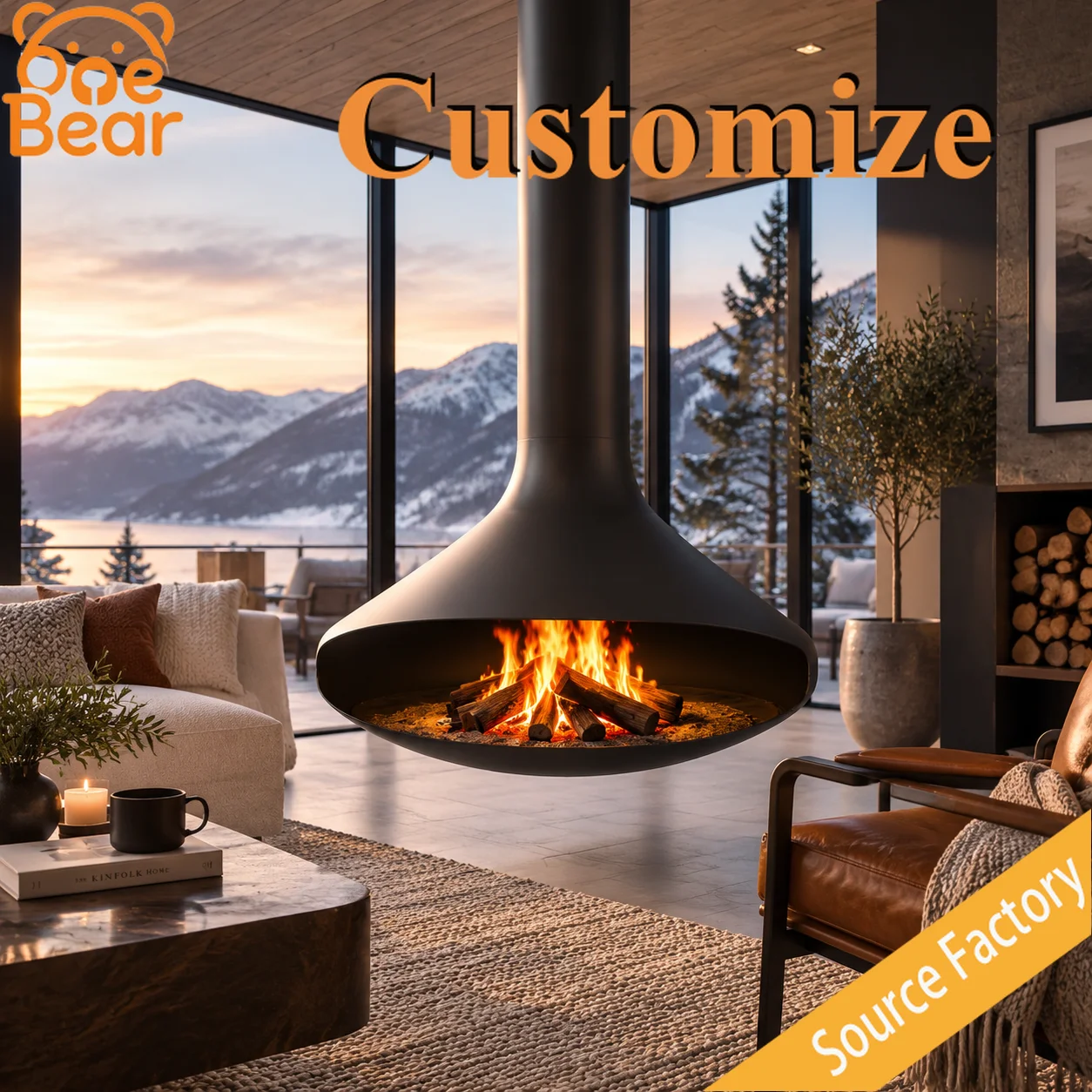 Outdoor Furniture Wood - مدفأة فرنسية معلقة قابلة للتخصيص على