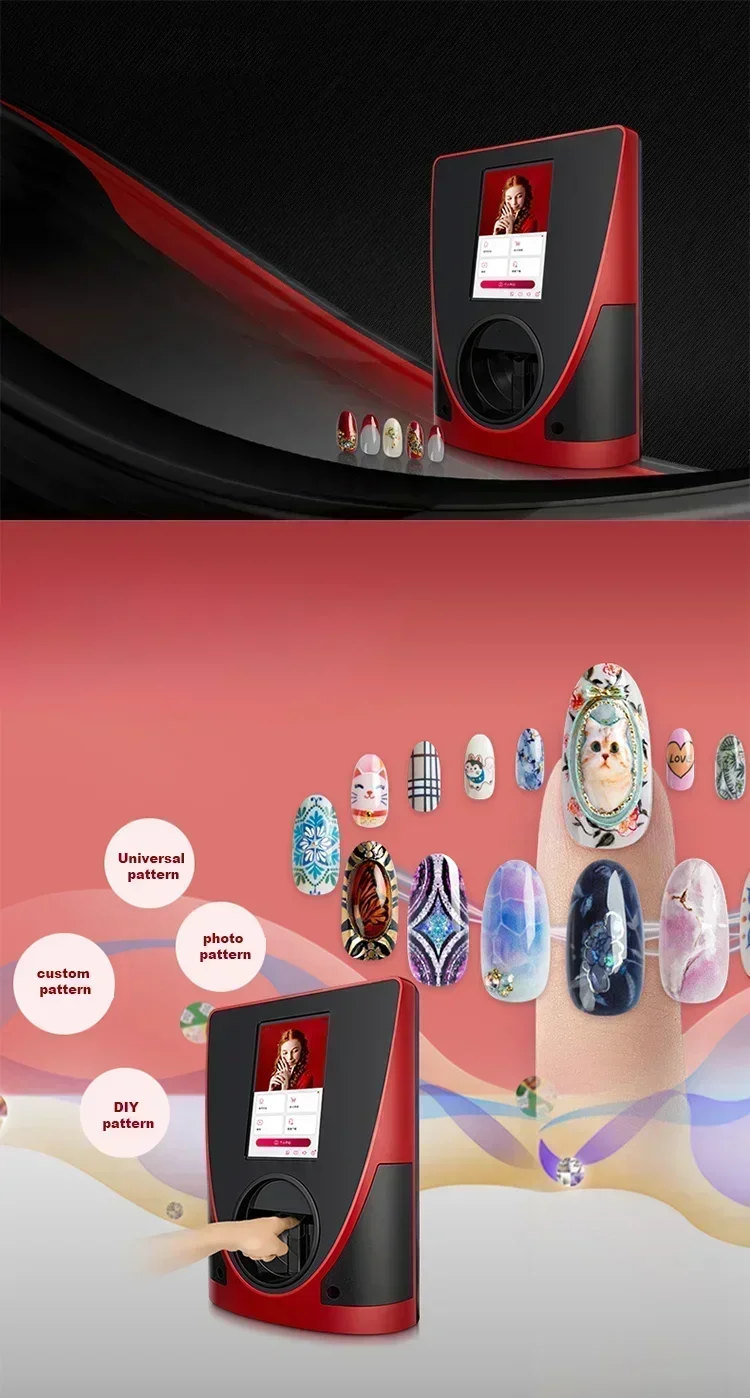 Hot SalesHot Good Price High Quality Latest 3D Nail Printer 10.1 Inch High-definition Touch Screen Smart Design Smart Nail Print
