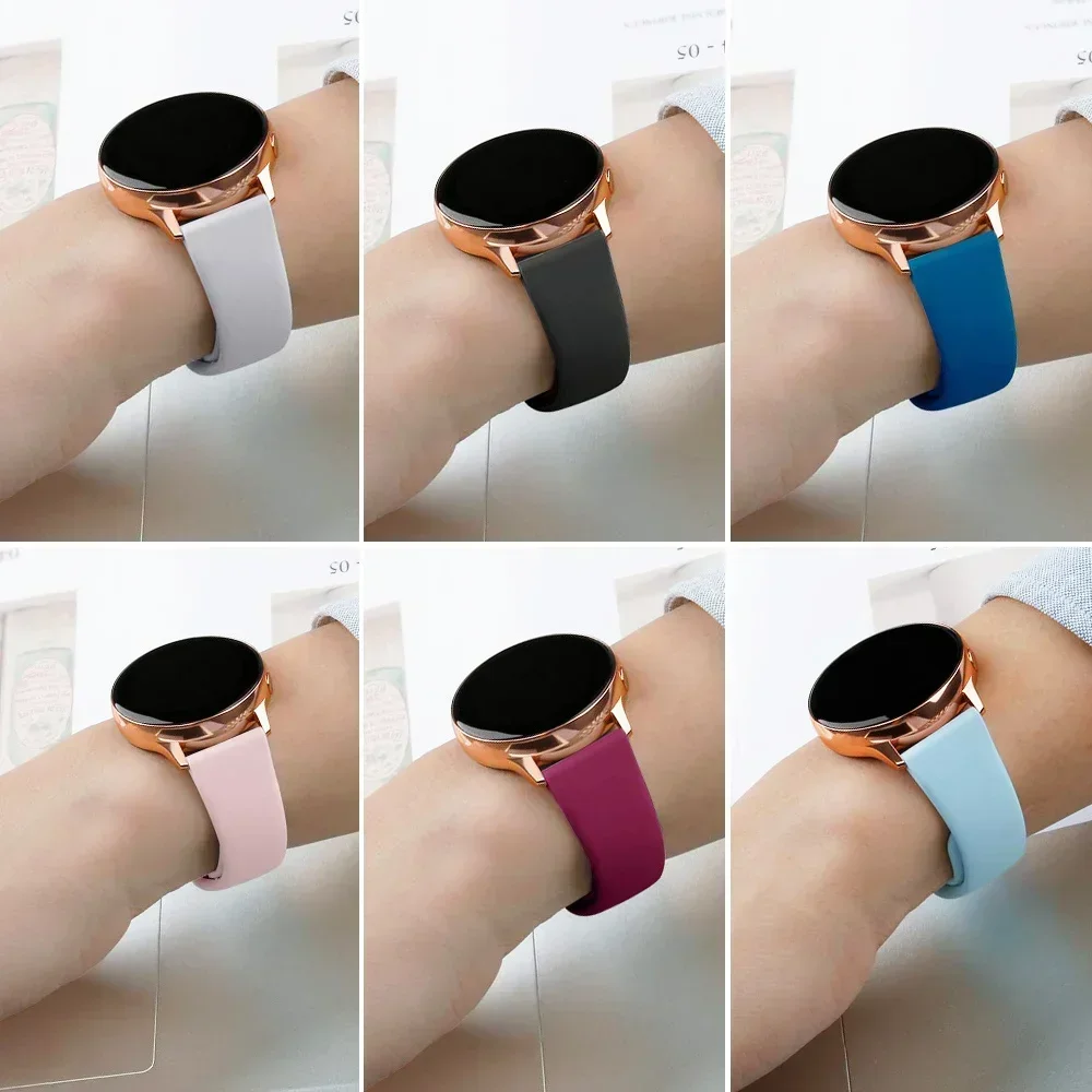 2 pack straps For Samsung Galaxy watch 7/FE/5/5 Pro/4/6 classic Active 2 20mm 22mm Silicone bracelet for Huawei GT 5-4-3-2e band