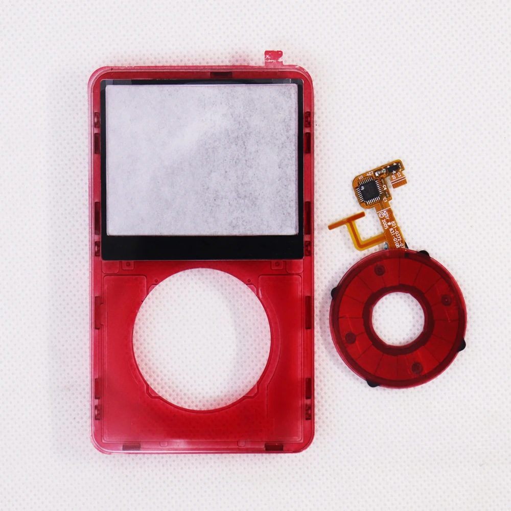 Transparent Green /Red Plastic Front Faceplate Housing Case Cover clickwheel button for iPod 5th Gen Video 30GB 60GB 80GB A1136 image 5