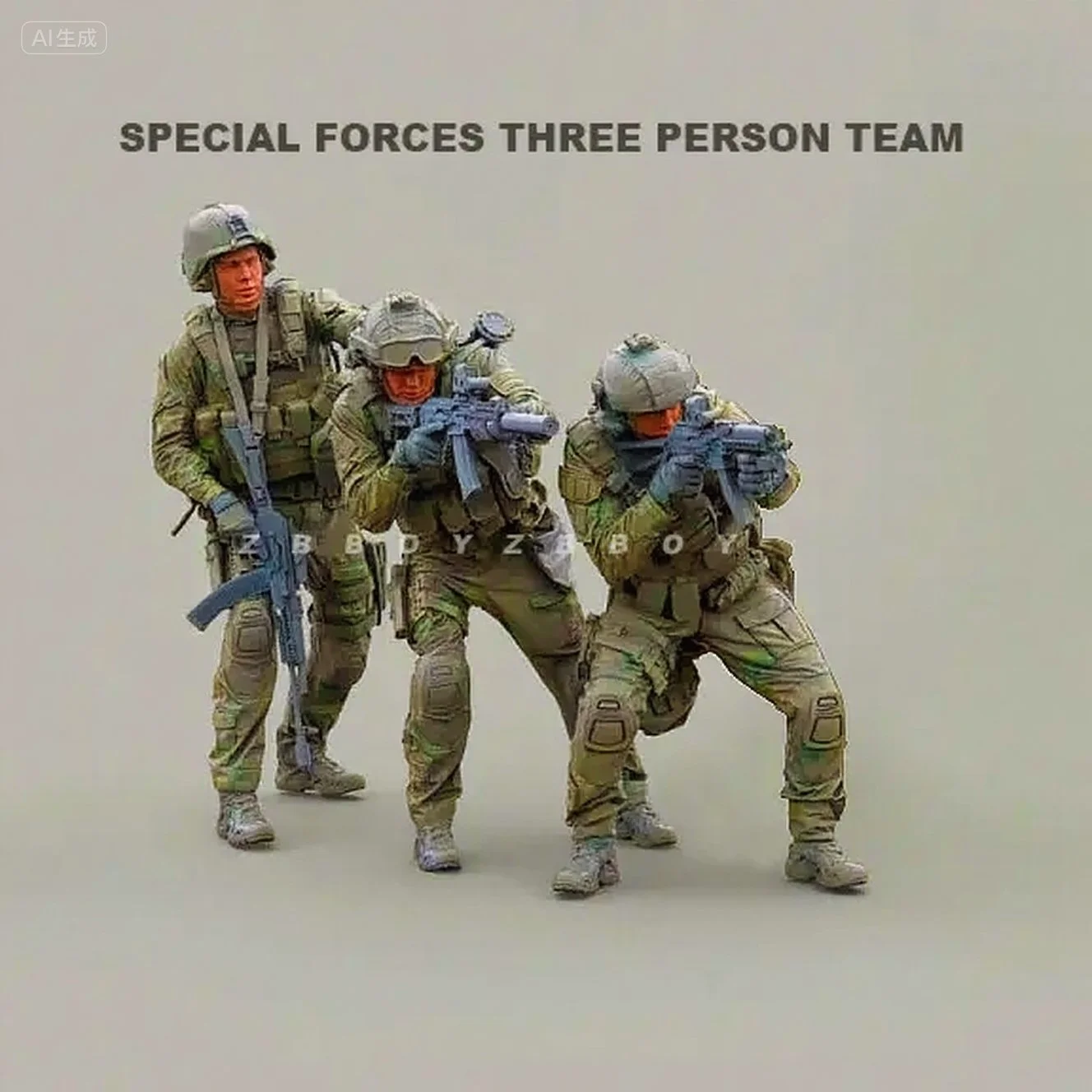 

1/35 （50mm）Resin Soldier colorless and self-assembled （3 people） A-2110