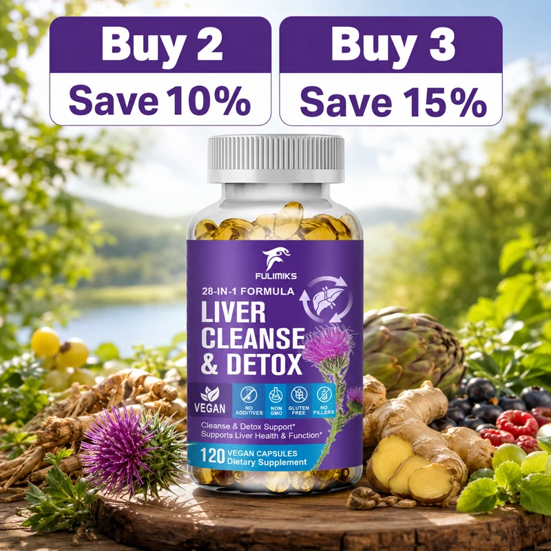 

Liver Cleanse & Detox Capsules with Milk Thistle, 28-in-1 Formula, Supports Liver Health, Antioxidant Defense & Daily Detox