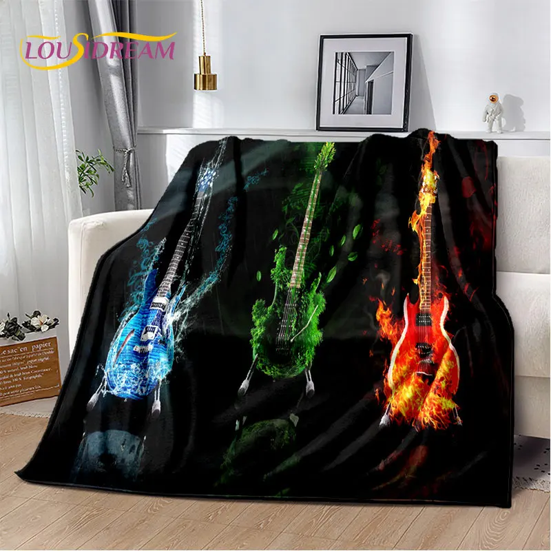 클래식 기타 일렉트릭 기타 소프트 플러시 담요, 플란넬 담요, 던지기 담요, 거실 침실 침대 소파 피크닉 커버