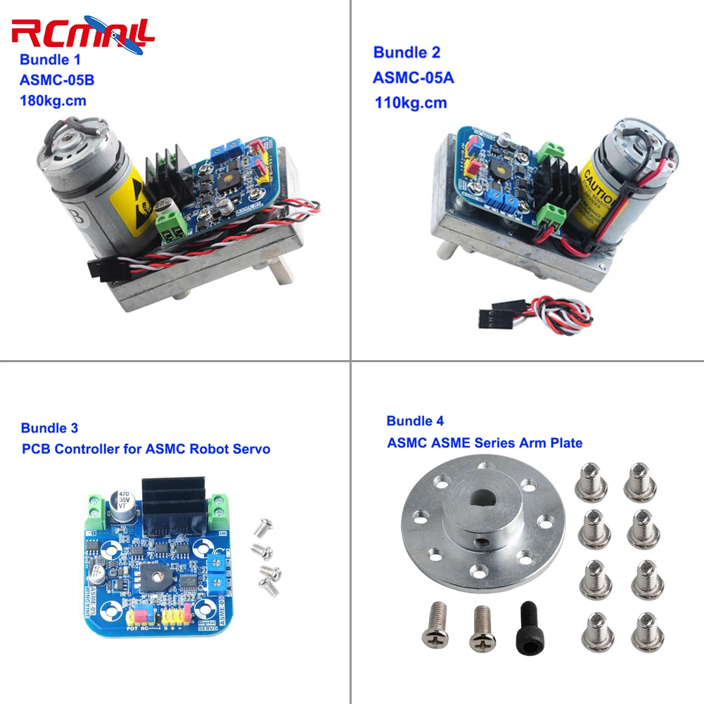 ASMC-05B/A Servo High Power Torque Support 12V~24V 180kg.cm /110kg.cm Large Robotic Manipulator/ Arm Plate ASMC-05B/A Upgraded