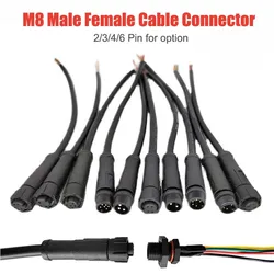 M8 Waterproof Male Female Docking Plug Cable IP67 2 3 4 6 Pin Outdoor Industry Quick Aviation Connector LED Lamp Power Wire