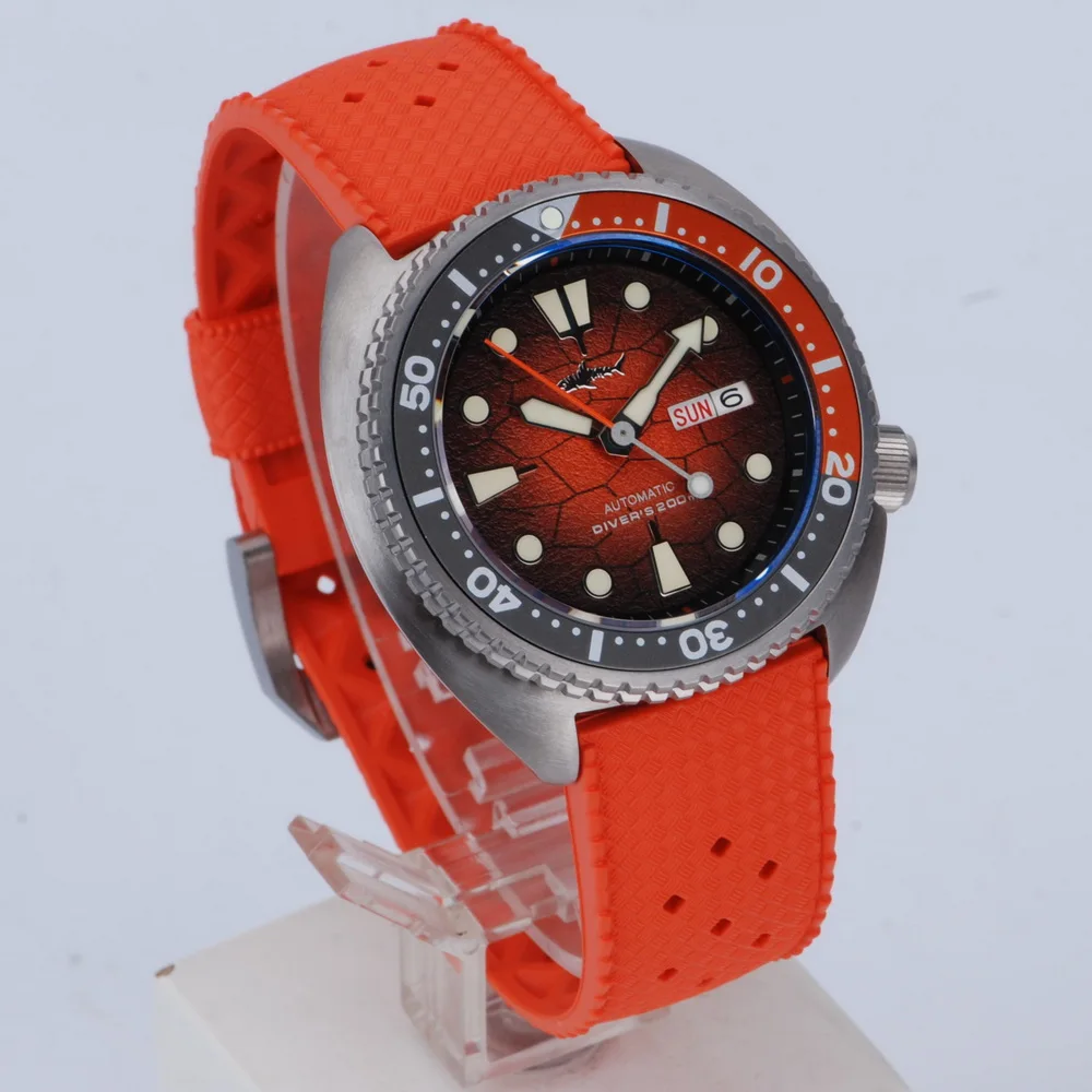 HEIMDALLR Men Automatic Watch Turtle Diver Titanium Mechanical Wristwatch 20ATM Waterproof Luminous Sapphire Ceramic Bezel NH36