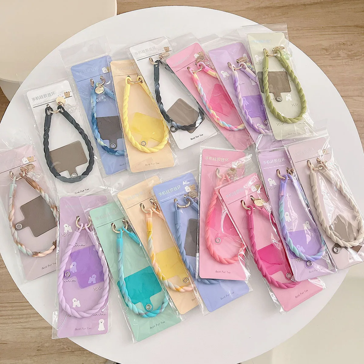 Colorful Anti-loss Cute Luminous Bear Silicone Mobile Phone Lanyard Silicone Stylish Long Sport Lanyard