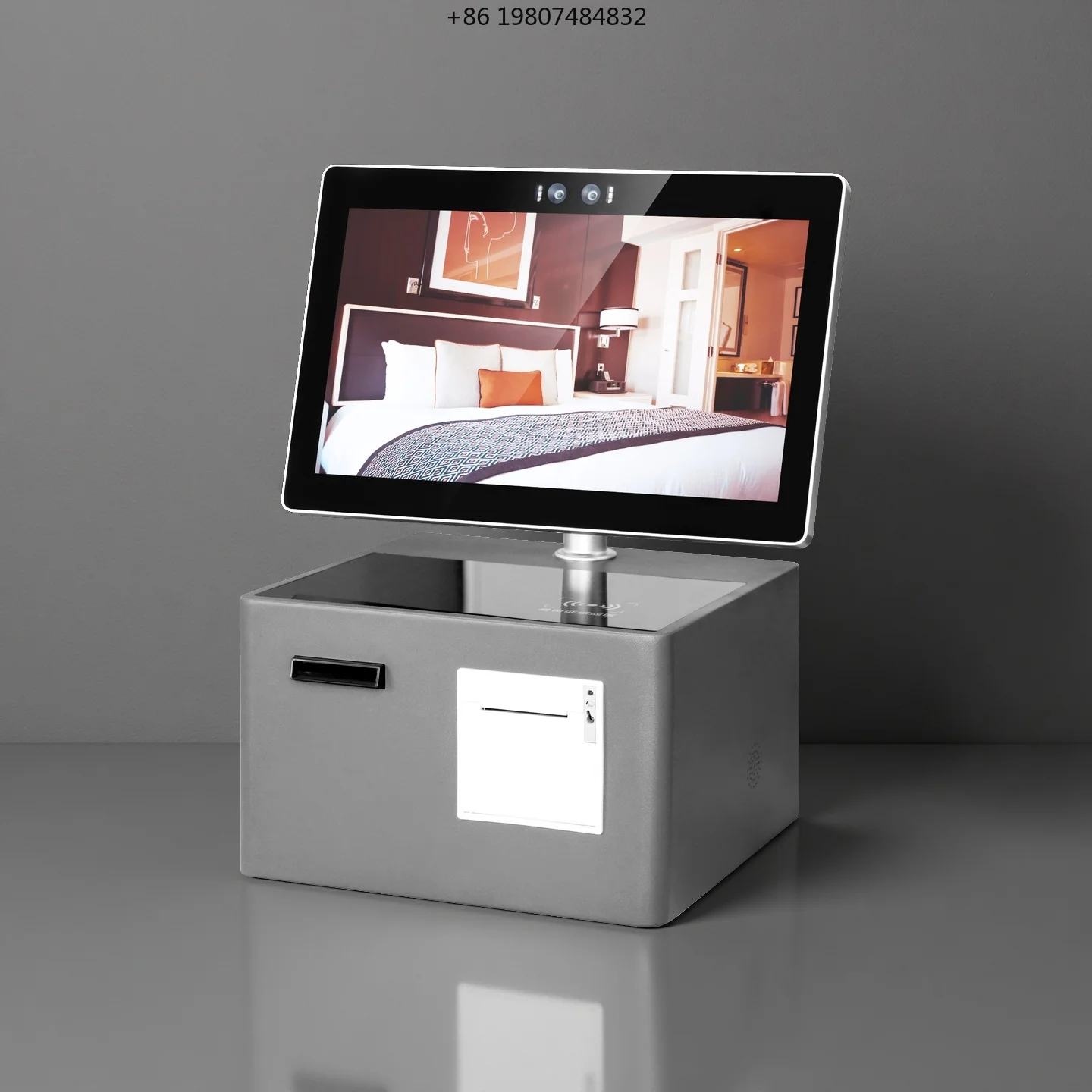 Hotel Self-serve Kiosk for Aliexpress, Touch Screen Payment Terminal Cash Acceptor QR Scanner Windows SDK