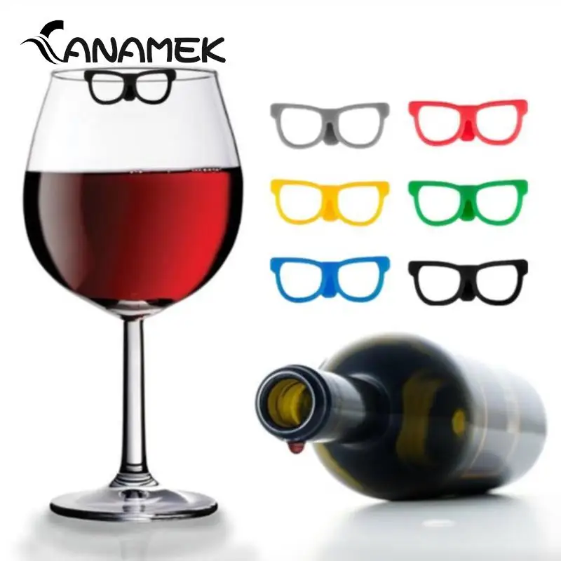 6pcs Wine Glass Marker Silicone Glass Tongue Shape Glasses Tag Wine Charms Glasses Identifier Marker Cups Glasses Markers