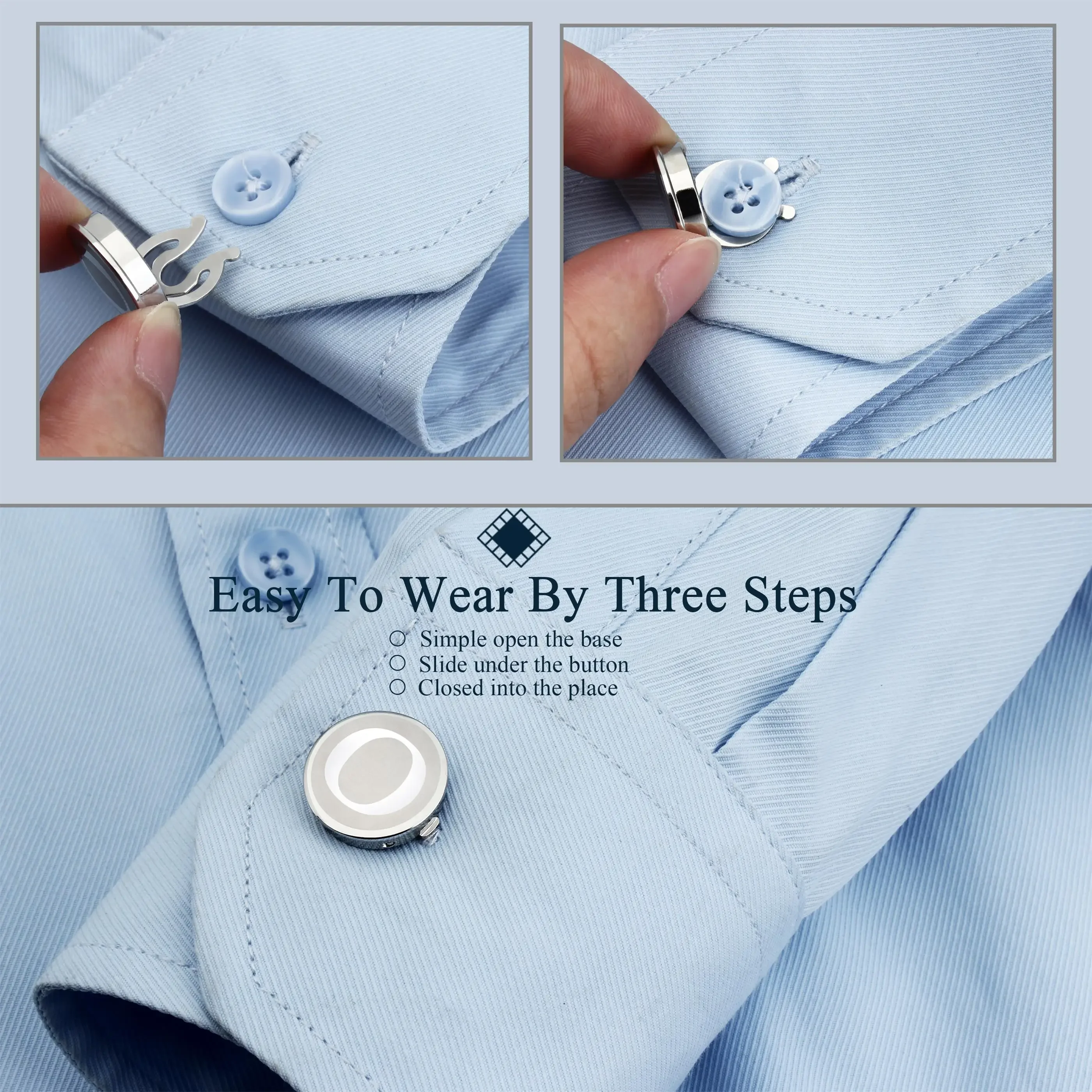 HAWSON Personalised Initials Button Cover for men, Wedding Gift LOGO Men's Shirt Cufflinks Men's Jewellery Cufflinks