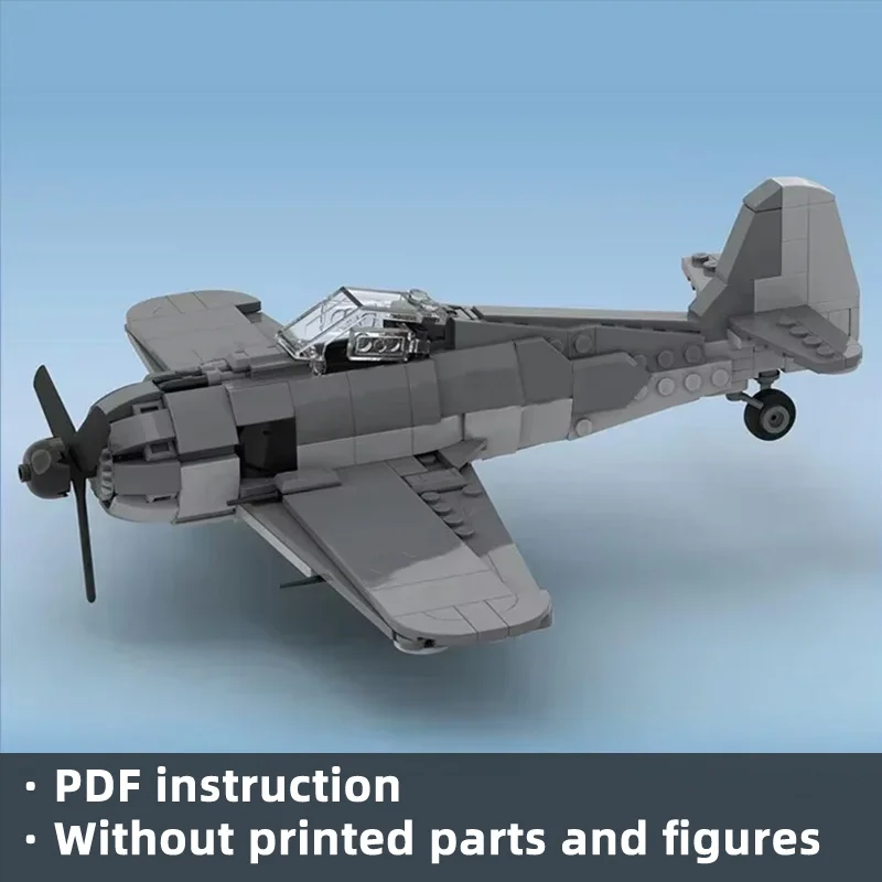Moc Building Bricks Bomber Model Fw 190 A-8 German Fighter Technology Modular Blocks Gifts Christmas Toys DIY Sets Assembly