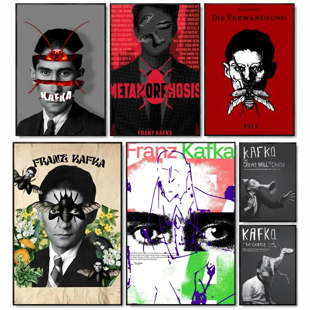 Writer Classic F-Franz Kafka Poster Self-Stick Bedroom Dorm Office Gaming Room Studio Decor Gift