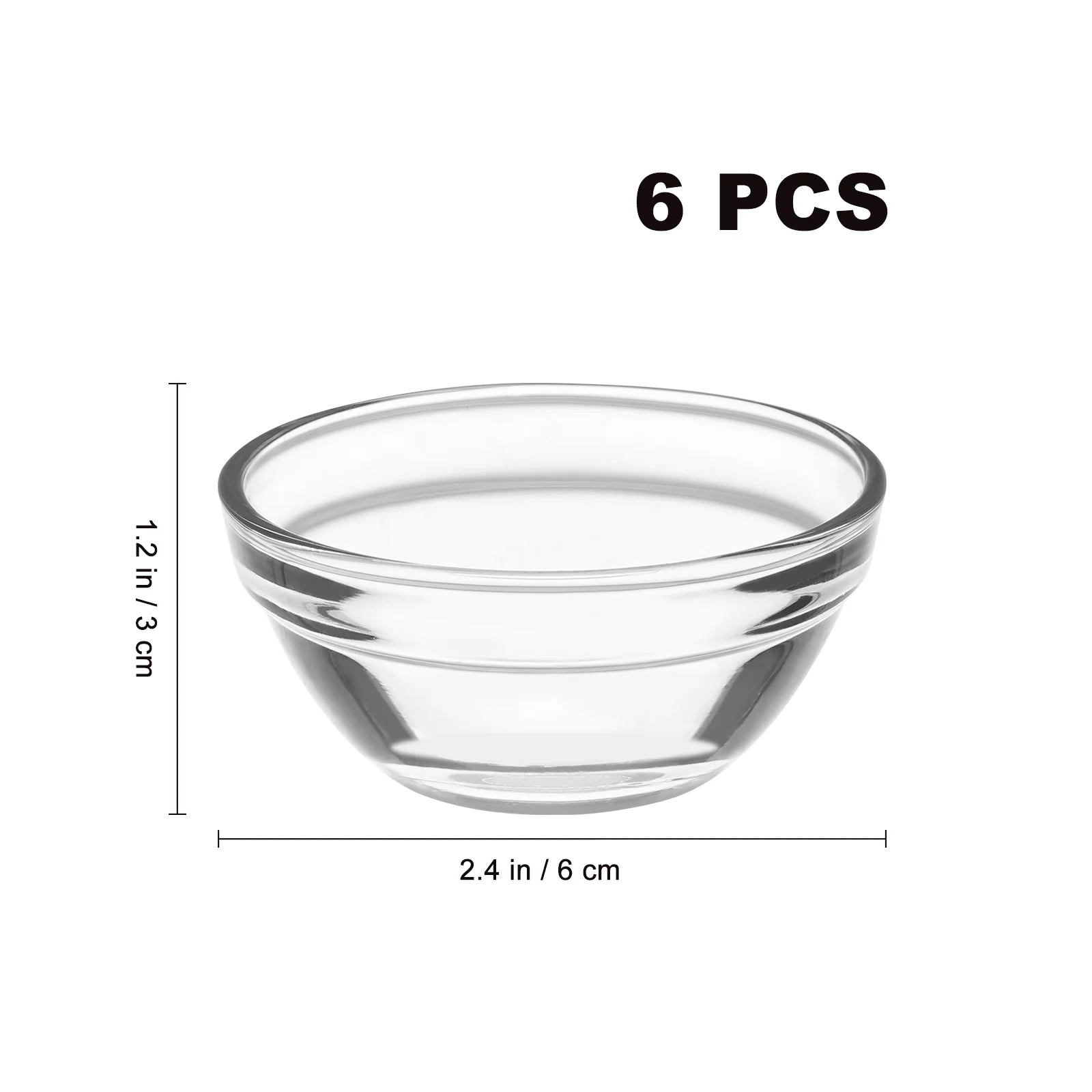 6 Pcs Bozai Cake Bowl Small Bowls Candy Containers Disposable Clear Glass Prep Mini Dessert