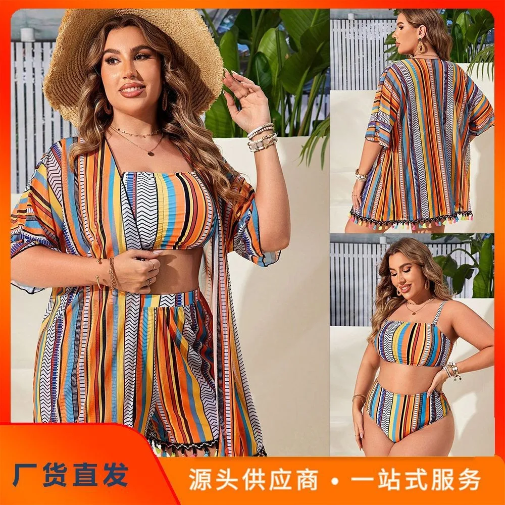 Woman 2026 Bikini Crop Top High Waist Shorts Bikinis Women's Two-piece Swimwear Striped Print Multicolor Two Piece Swimsuit