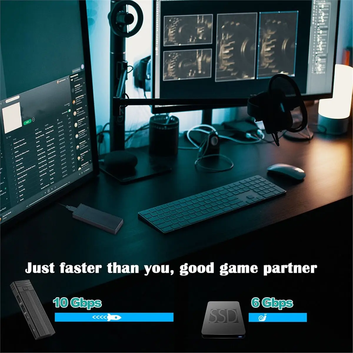 TCE 10Gbps Aluminum 5 in 1 USB C Hub M.2 NVMe NGFF SSD Enclosure NVMe Case Box SD TF Card Reader Type C HUB Dock