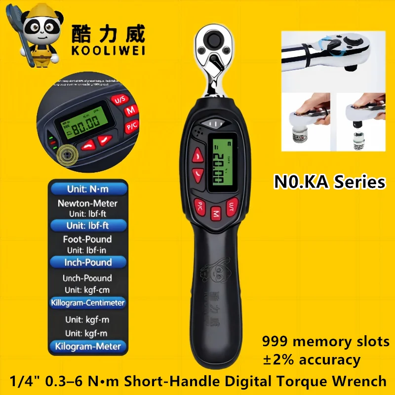 KOOLIWEI KA2 Series Short Digital Torque Wrench 1/4