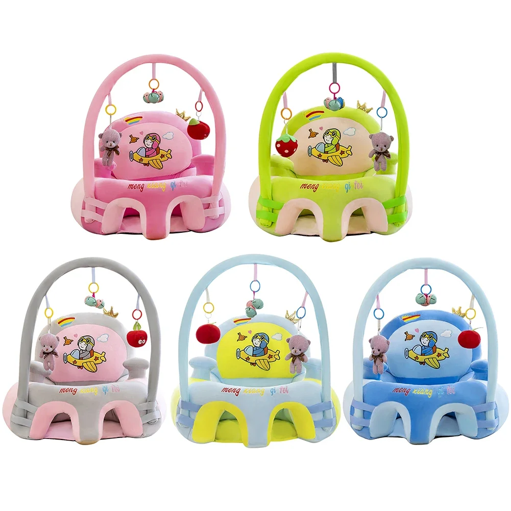 2021 Baby Feeding Safety Seat Skin Cartoon Plush Learning Sit Chair Without Cotton Chair Case Kids Skin Seat Sofa