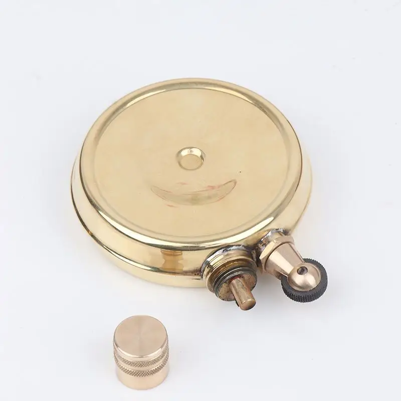 Brass Air Jet Flame Gasoline Lighter Circular Simple