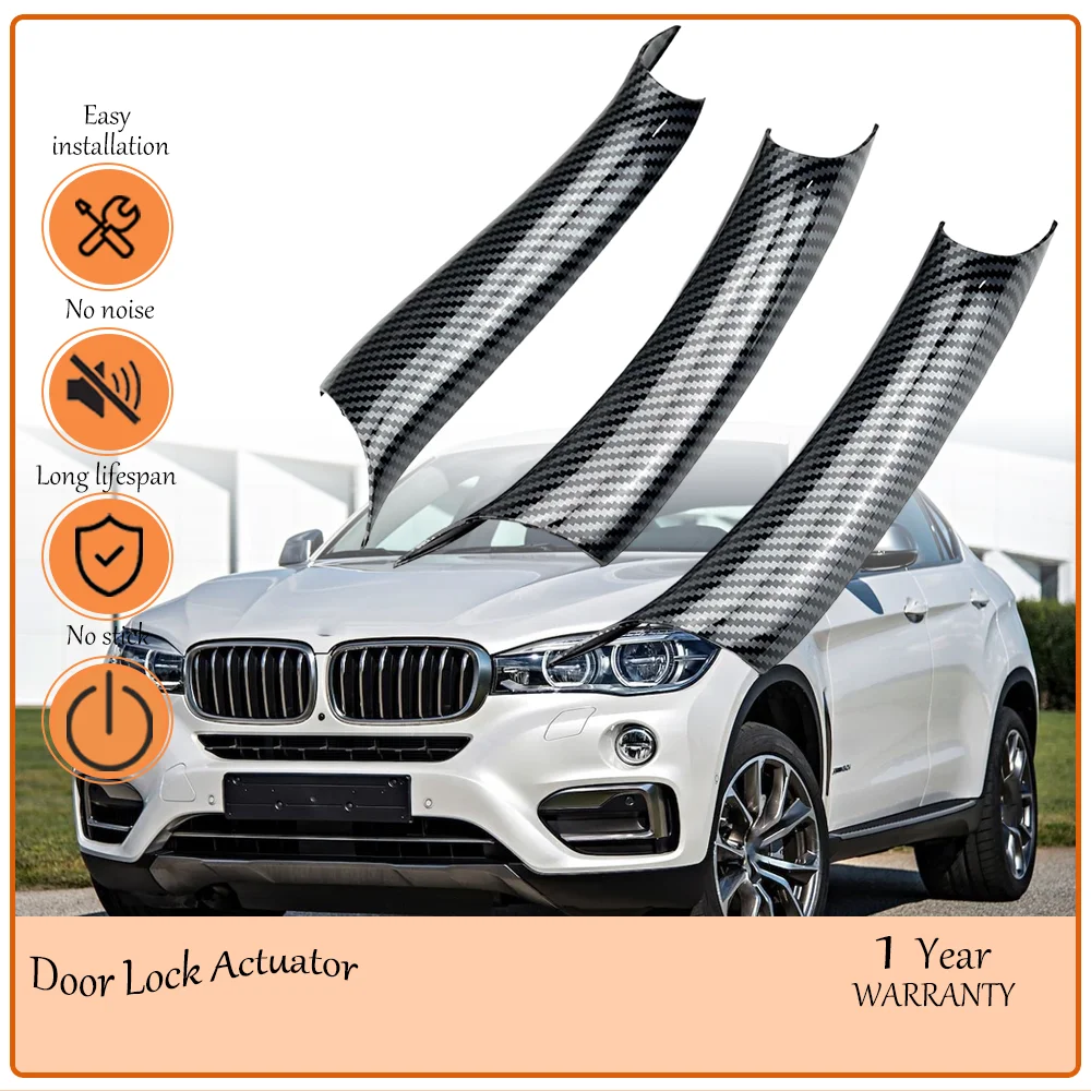

High-Quality 3PCS Inner Door Handle Protective Cover Trim 5 Colors Carbon Fiber Texture Fit BMW X5 F15 X6 F16 2014-2019 Interior