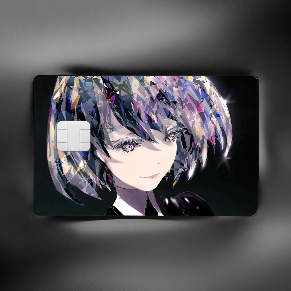 أرض لامعة 1 مجموعة من 4 قطعة بطاقة الائتمان ملصقات الجلد لبطاقة البنك VISA ملصق مضاد للمياه المضادة للخدش النساء هدية #3