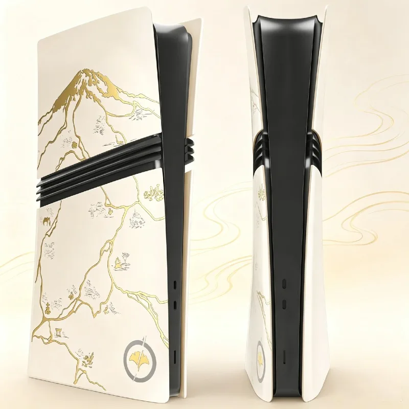 FOr PS5Pro/PS5 Slim Host Case Custom for Ghost of Yōtei Modified Side Version Gold Case for PS5 Pro Gaming Console Accessories