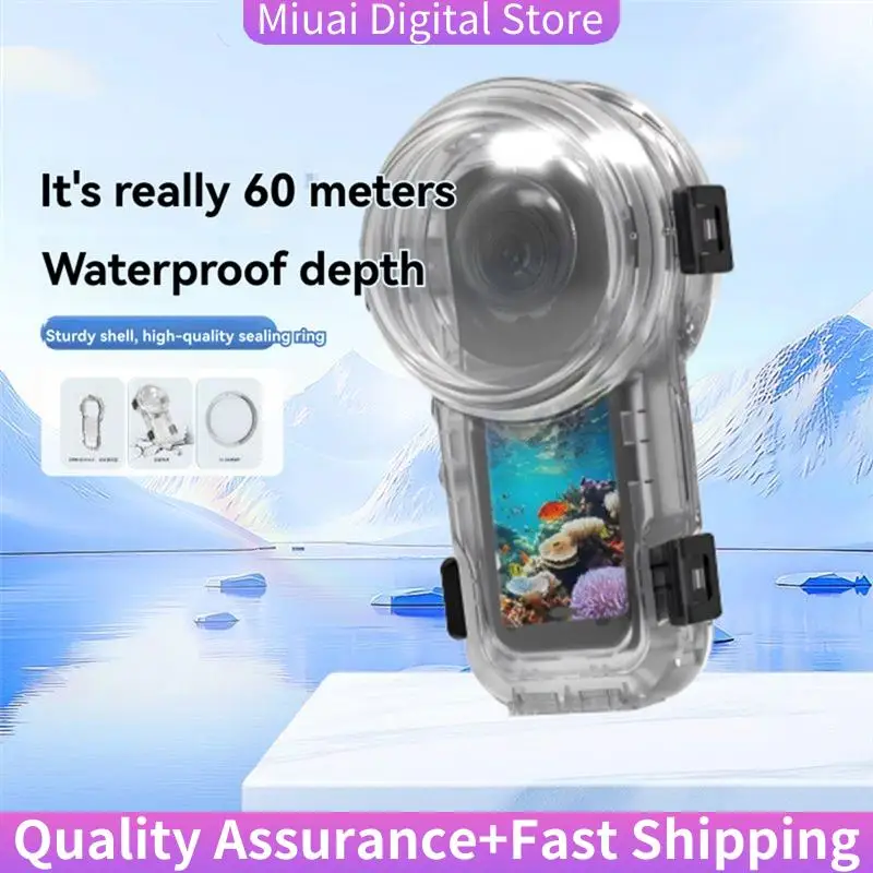 

Invisible Dive Case For Insta360 X5,60M Waterproof Case Underwater Diving Housing Shell For Quick Release Mount-A74Z