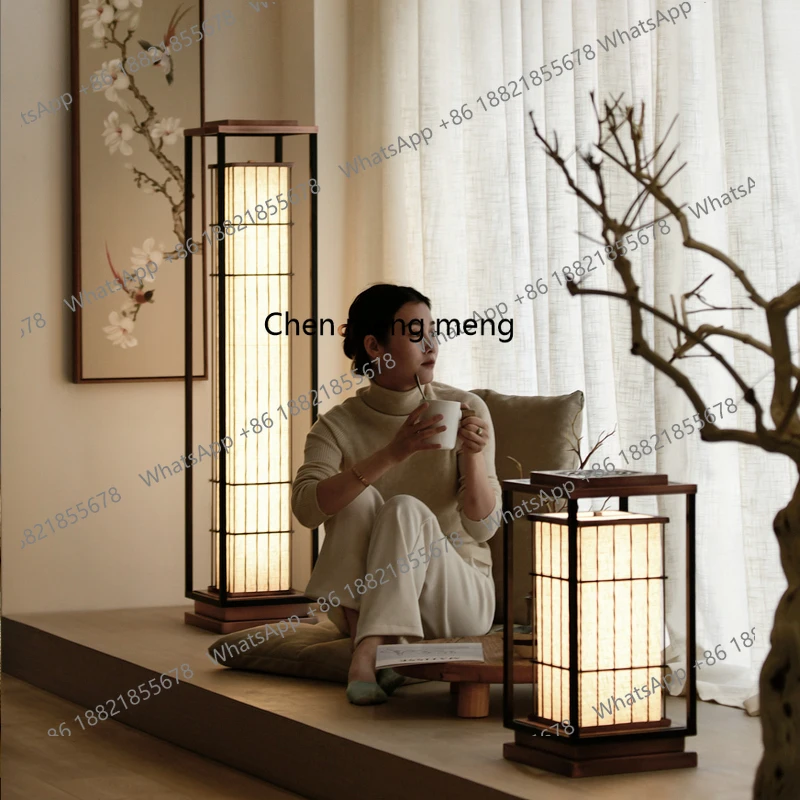 New Chinese table lamp living room retro vertical floor lamp tea room classical homestay zen floor