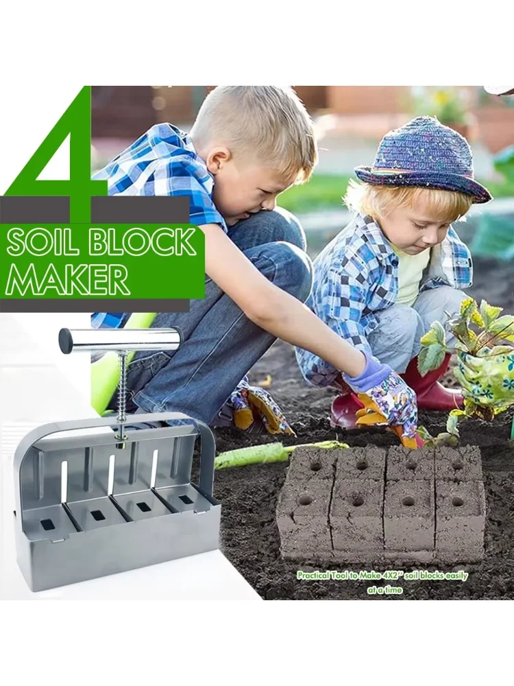 Handheld Seedling Soil Block Maker 2 Inch Soils Blocking Tool Used for Seedling Greenhouse Garden Supplies
