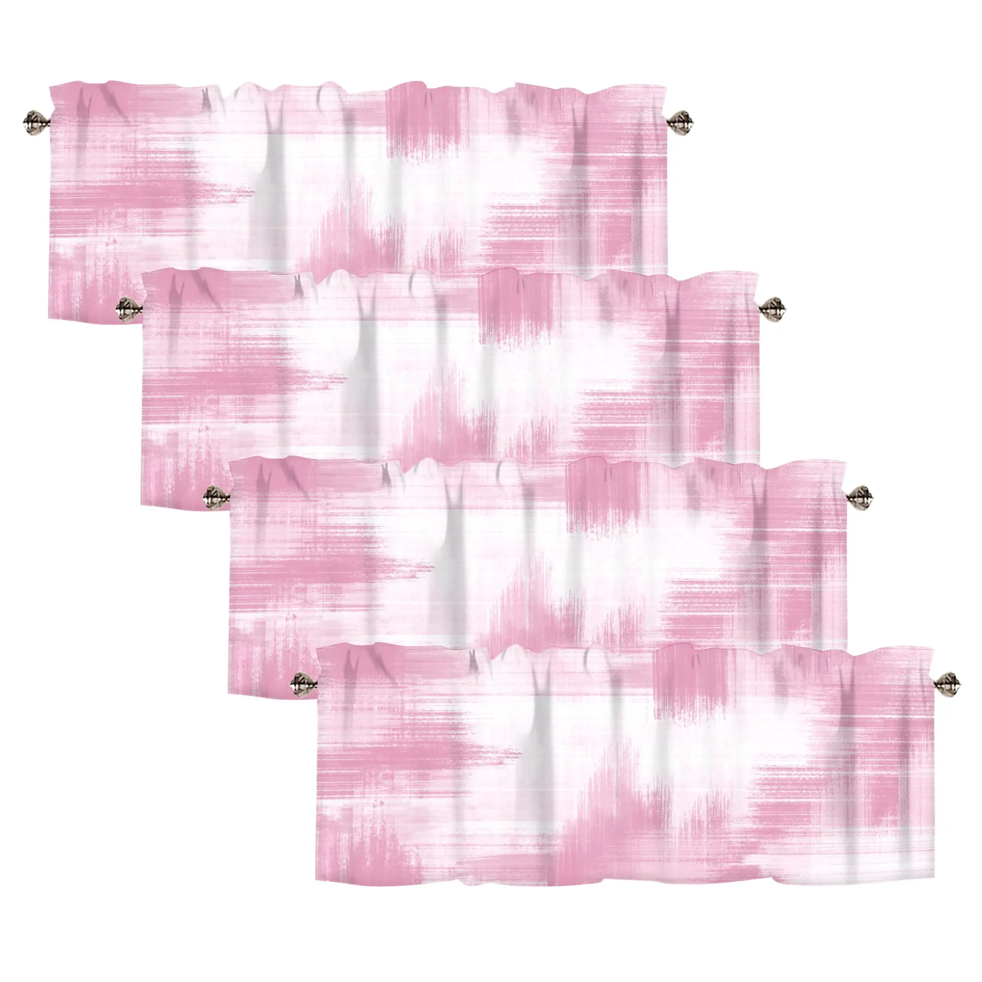 Ombre Pink Abstract Art Valances for Windows 4 Pack Cafe Curtains Bathroom Window Curtains Over Sink,Kitchen Window Curtains