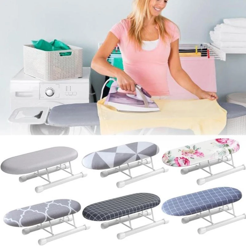 Folding Mini Ironing Board with Folding Legs Portable Household Clothes Ironing Rack Home Supplies Heat Resistant Ironing Cover