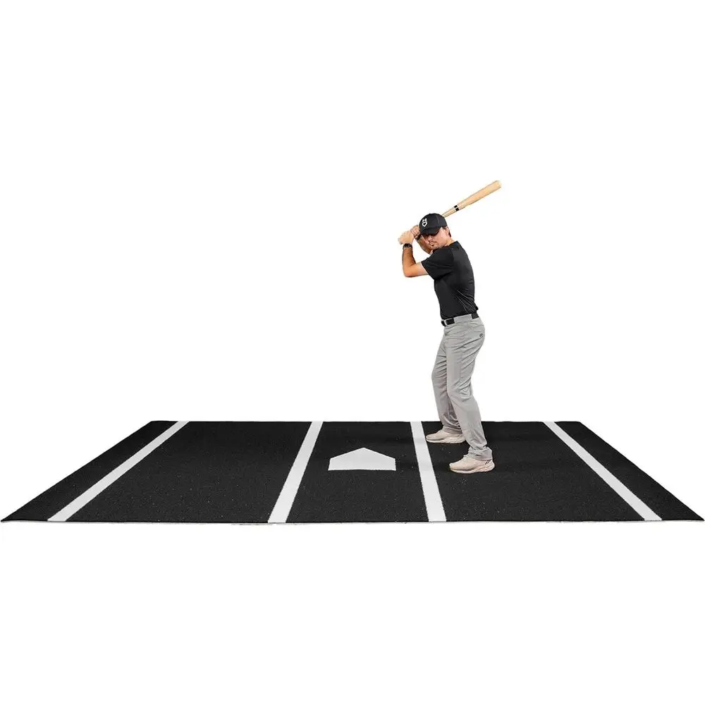 

12ft x 6ft Baseball Hitting Mat with Regulation Home Plate - Suitable for Indoor and Outdoor Training