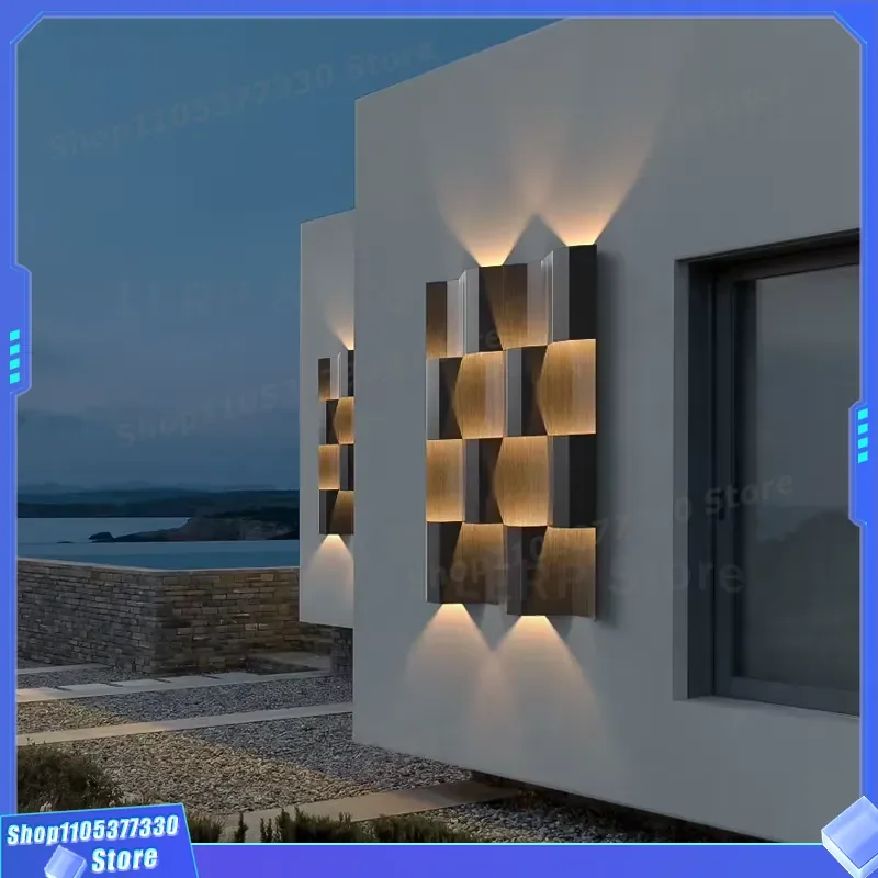 Modern Aluminum LED Wall Light Up Down Outdoor Garden Waterproof Decorative Field Lighting Fixture for Exterior House