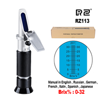RZ Brix Refractometer Sugar Food Beverages Content 0~32% Handheld Brix Measurement Tools