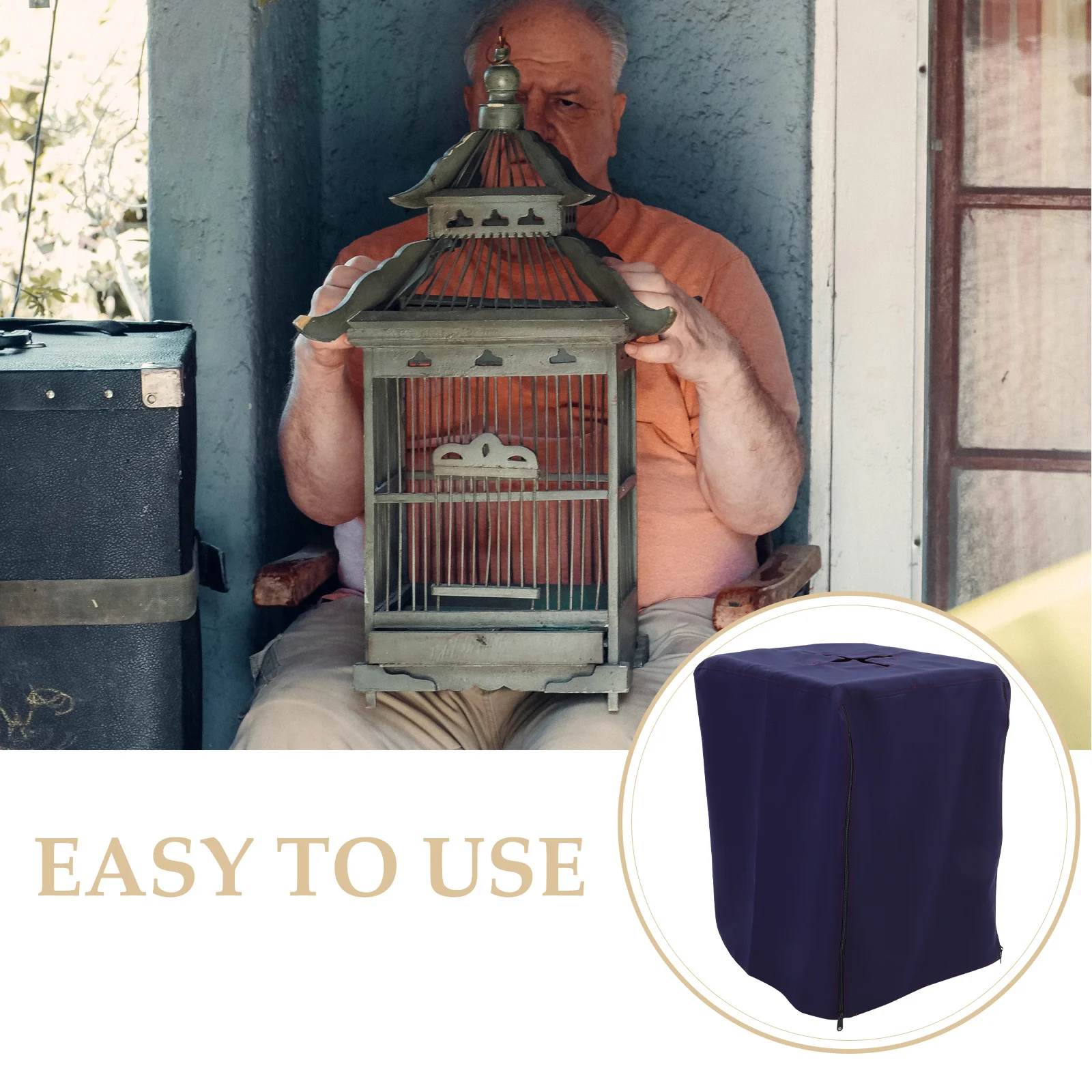 

Birdcage Cover Bird Cage Cloth UV Protection Night Bird Cage Protector Aid Parrot Supplies Fits Big Cages Random Pattern