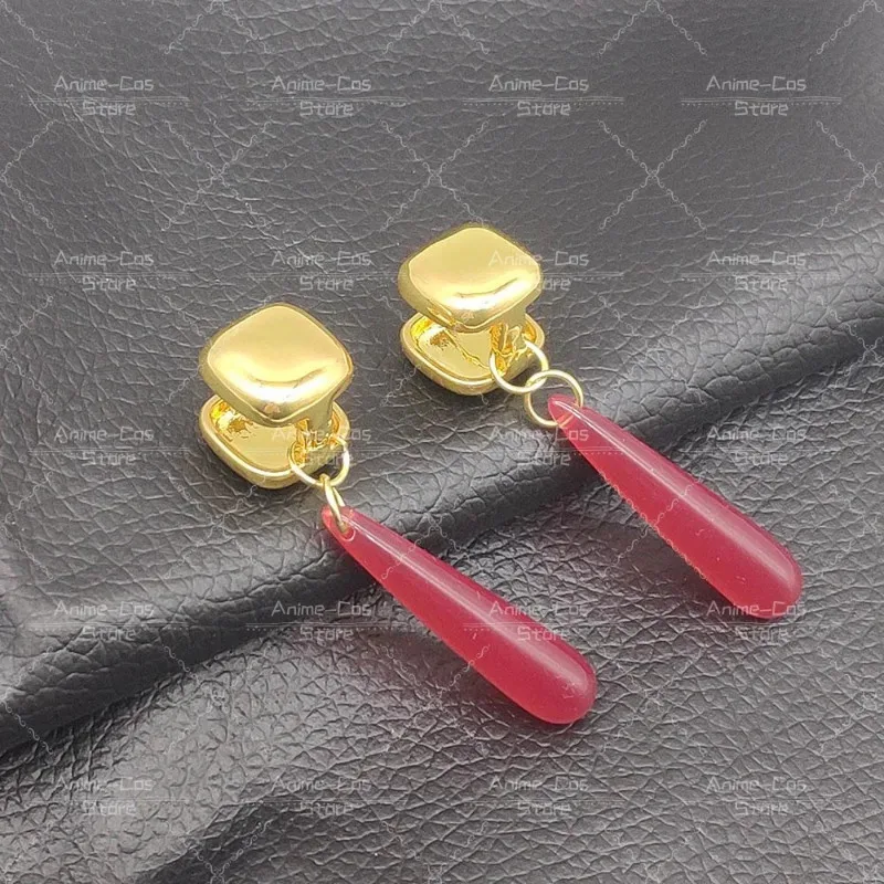 أقراط CyAnime قلادة Frieren: ما وراء نهاية الرحلة أقراط حمراء Frieren في الجنازة Frieren Frieren قزم كوسبلاي Gif