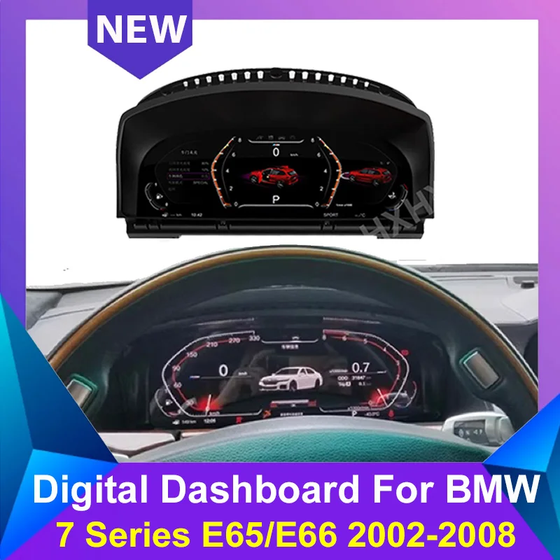 

New Car LCD Digital Dashboard Panel For BMW 7 Series E65 E66 2002-2008 Instrument Cluster Speedometer Multimedia