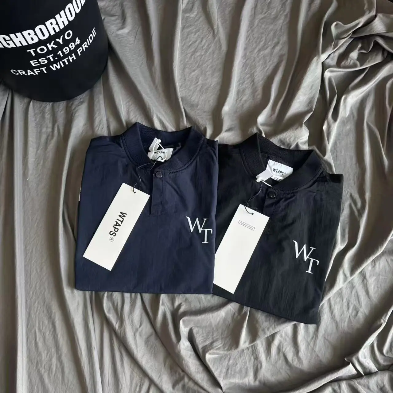 WTAPS Vintage Baseball Jacket Unisex Embroidered Logo Stand Collar Loose Fit Pullover Streetwear Fashion Casual Sports Coat