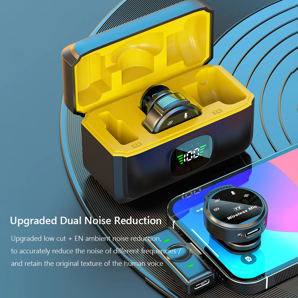 

Беспроводной петличный микрофон USB-C/для интерфейса iOS с шумоподавлением и магнитным зажимом для смартфона Android Type-c iPhone iPad