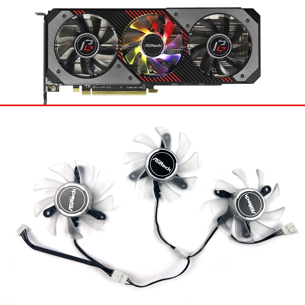 New For ASROCK Radeon RX5700 5700XT Phantom Gaming D OC Graphics Card Replacement Fan PVA080E12R