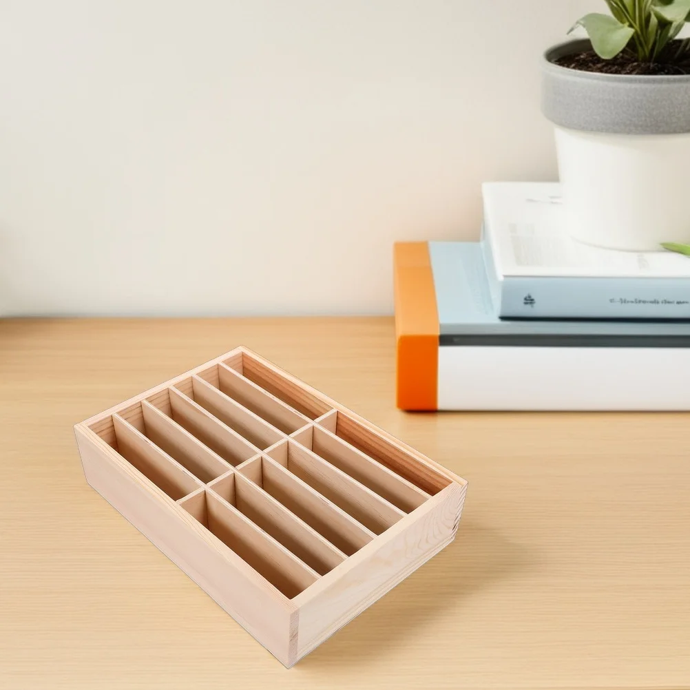 2Pcs Wooden Phone Storage Box 12 Slot Mobile Organizer for Office Classroom Meeting Room Desktop Cell Holder Efficient Space