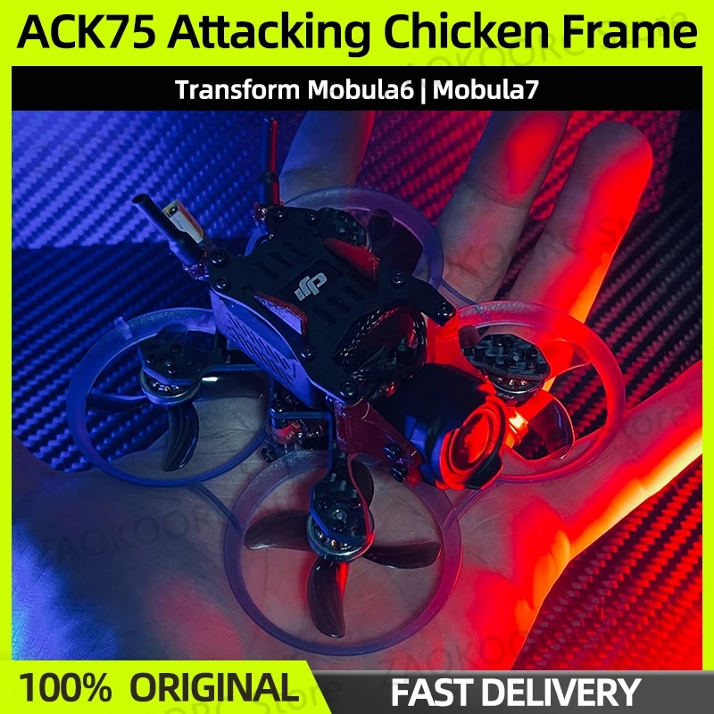 ACK75 Attacking Chicken FPV Frame KIT Transform Mobula6 Mobula7 Modify 1S/2S/O3 For RC FPV Tiny Whoop DIY